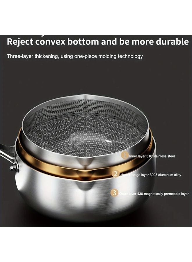 Japanese Style Flat Bottom Saucepan 3 0L 316 Stainless Steel Non Stick Induction Compatible - Image 2